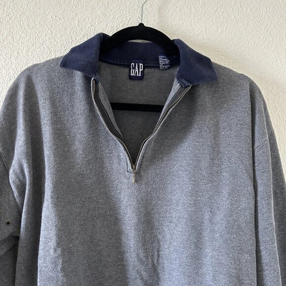 GAP VTG Pop On 1/3 Zip collar Sweater Men Sz Small - Picture 5 of 7